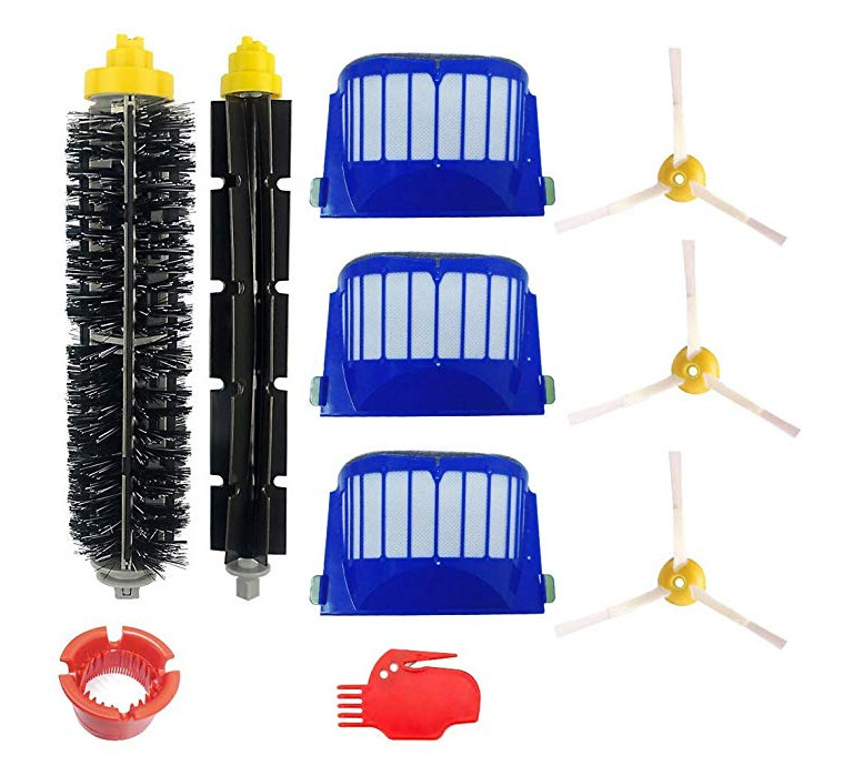 DLD Accessory for iRobot Roomba 600 610 620 630 645 650 655 660 680 500 Series Model 595 Replacement Kit Replenishment iRobot Parts Set Filter Side Brush Bristle Brush Flexible